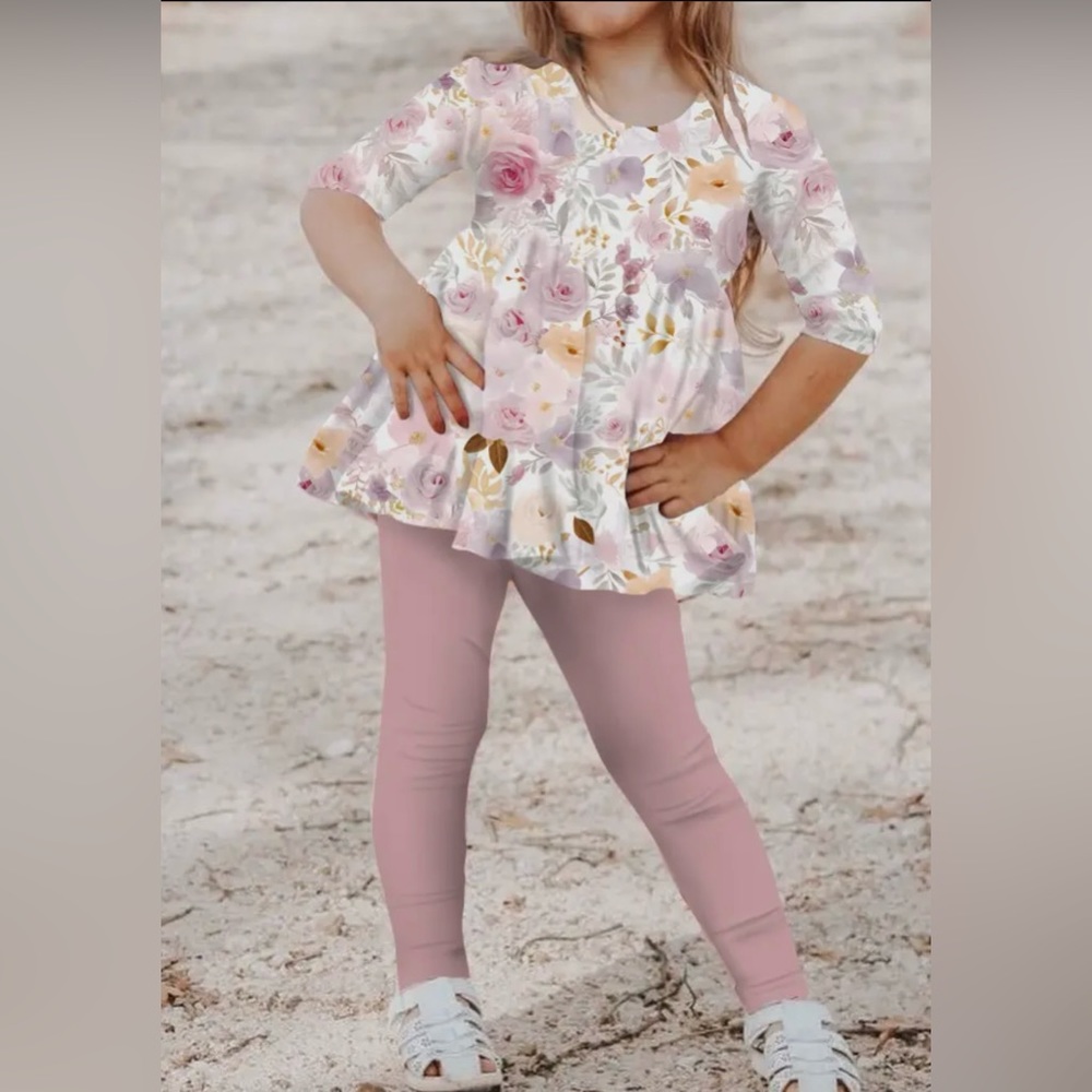 Girls Sweet Things Lavender Fields Bamboo 1/2 Sleeve Set